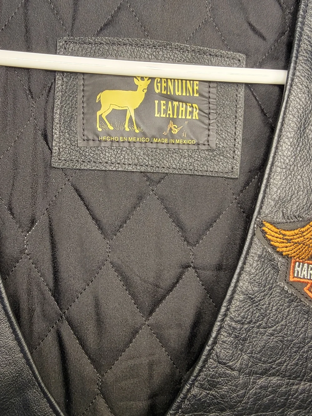 Harley-Davidson Black Leather Motorcycle Vest with Patch
